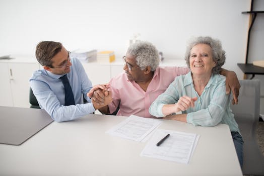 family discussing mortgage options with a financial advisor