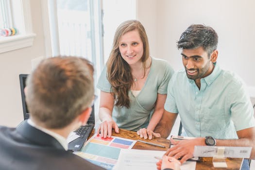 couple discussing mortgage documents