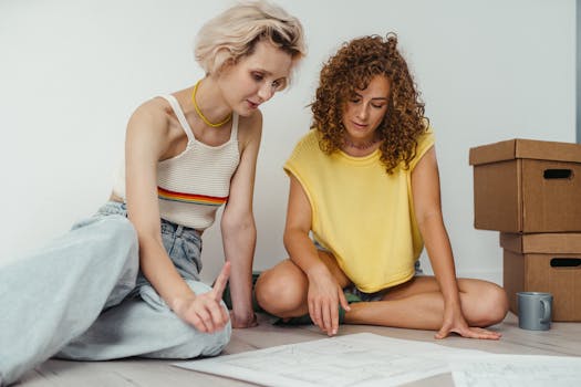 couple looking at house plans
