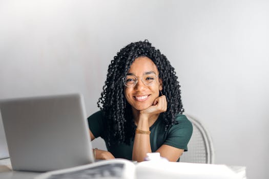 woman using laptop to apply for mortgage online
