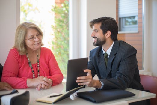 financial advisor meeting with client
