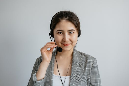 friendly customer service representative assisting a client