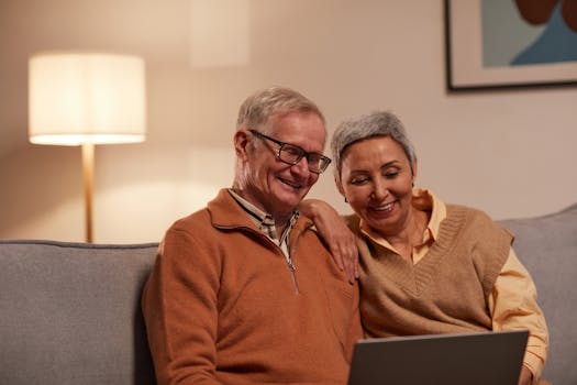 older couple discussing finances