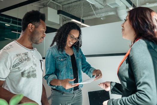 family reviewing financial documents